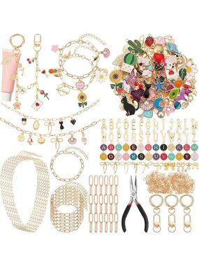 DIY Lip Gloss Keychain Making Kit - 440 Pcs Charms for Crafting & Accessories